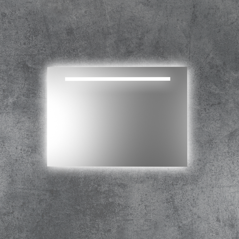 Espejos de baño LED de 24 x 32 pulgadas para pared, marco de aluminio negro  (frontal y retroiluminado), espejo de tocador antivaho con luces, espejo